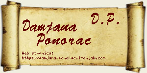 Damjana Ponorac vizit kartica